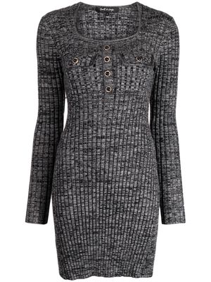 tout a coup decorative-button fitted dress - Grey