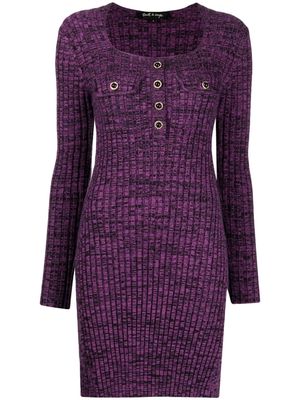 tout a coup decorative-button fitted dress - Purple