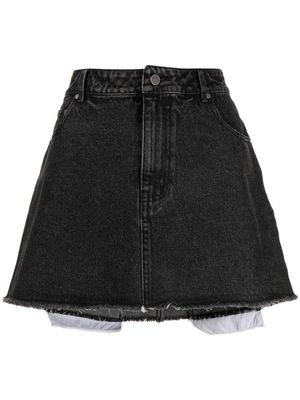 tout a coup distressed denim mini skirt - Black