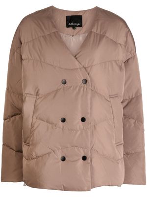 tout a coup double-breasted quilted jacket - Brown