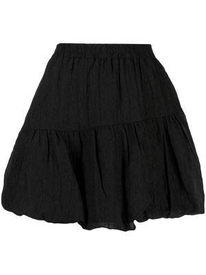tout a coup elasticated-waistband tiered mini skirt - Black