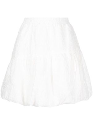 tout a coup elasticated-waistband tiered mini skirt - White