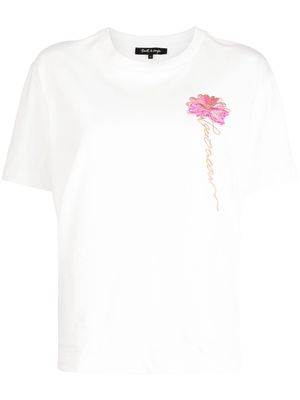 tout a coup embroidered-logo cotton T-shirt - White