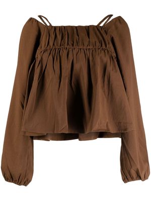 tout a coup flared-hem blouse - Brown