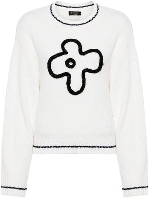 tout a coup floral-embroidered crew-neck jumper - White