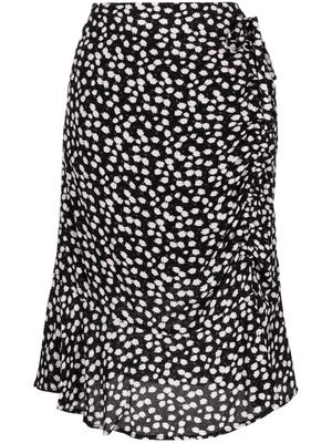 tout a coup floral-print tiered skirt - Black