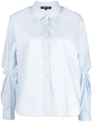 tout a coup gathered-sleeves cotton shirt - Blue