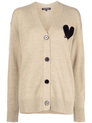 tout a coup heart embroidery knit cardigan - Brown