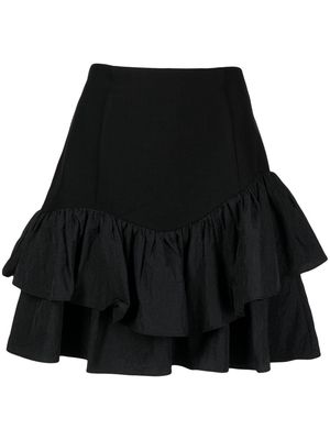 tout a coup high-waist tiered skirt - Black