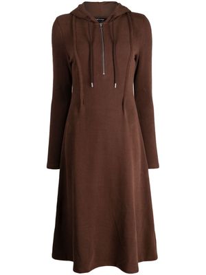 tout a coup hooded cotton midi dress - Brown