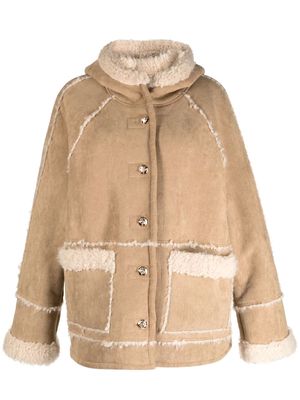 tout a coup hooded suede jacket - Brown