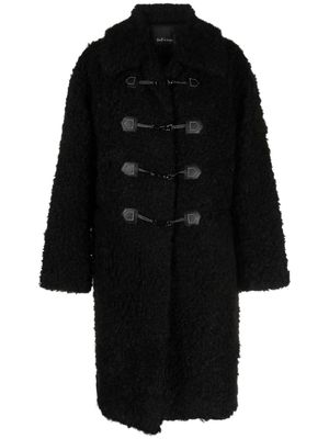 tout a coup hook-fastening shearling coat - Black