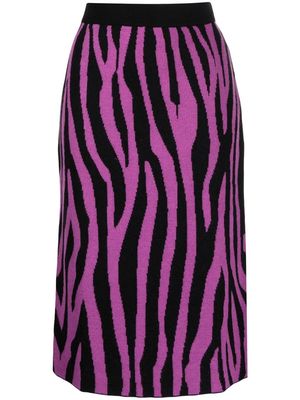 tout a coup intarsia-knit midi skirt - Purple