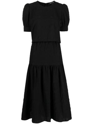 tout a coup jacquard top and skirt set - Black