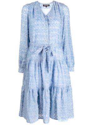 tout a coup lace-detailing pearl-fastening dress - Blue