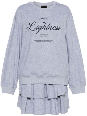 tout a coup layered-design cotton-blend sweatshirt - Grey