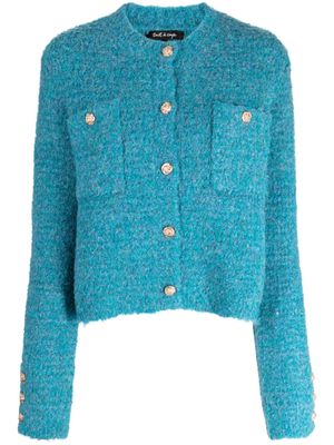 tout a coup logo-embossed knitted cardigan - Blue