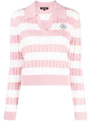 tout a coup logo-embroidered cable-knit jumper - Pink
