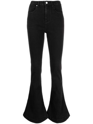 tout a coup logo-patch mid-rise flared jeans - Black