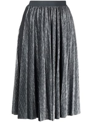 tout a coup metallic chevron-knit midi skirt - Grey
