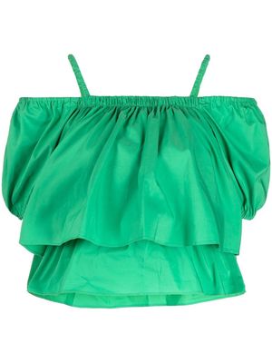 tout a coup off-shoulder cropped blouse - Green