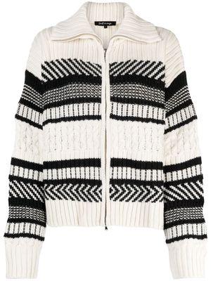 tout a coup patterned-intarsia bomber jacket - Neutrals