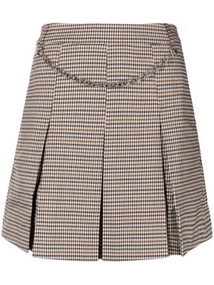 tout a coup plaid-check print skirt - Brown