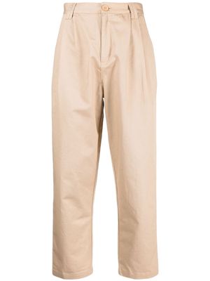 tout a coup pleated cropped trousers - Brown