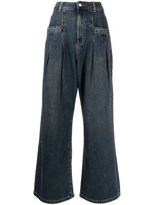 tout a coup pleated-detail wide-leg jeans - Blue