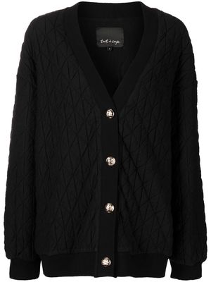 tout a coup quilted buttoned cardigan - Black