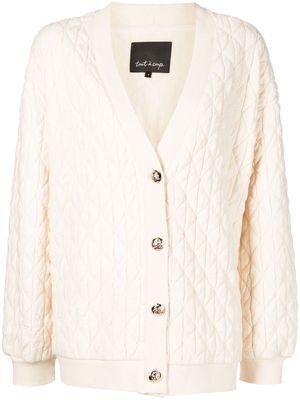 tout a coup quilted buttoned cardigan - White