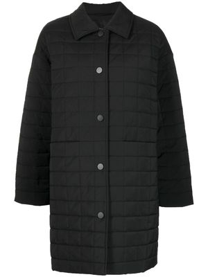 tout a coup quilted single-breasted coat - Black