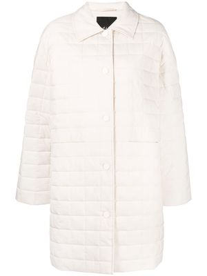tout a coup quilted single-breasted coat - White