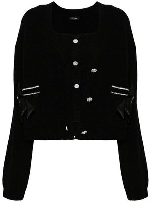 tout a coup rhinestone-embellished layered cardigan - Black