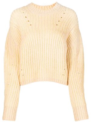 tout a coup ribbed crew neck jumper - Yellow