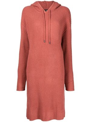 tout a coup ribbed-knit hooded dress - Brown