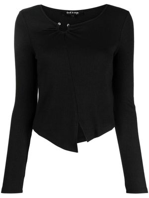 tout a coup ribbed long-sleeved top - Black