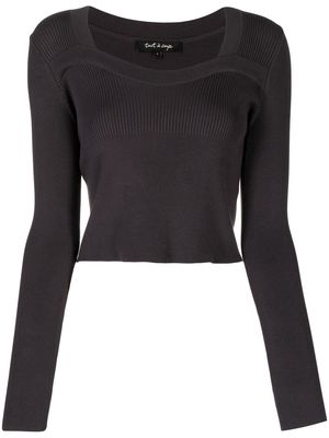 tout a coup ribbed square-neck top - Grey