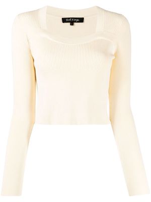 tout a coup ribbed square-neck top - Yellow