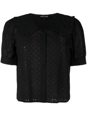 tout a coup rounded-collar button shirt - Black