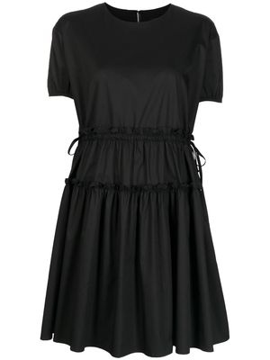 tout a coup ruched-detail cotton dress - Black