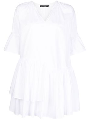 tout a coup ruched-detail cotton dress - White