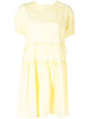 tout a coup ruffled-trim cotton dress - Yellow