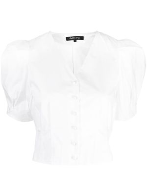 tout a coup short-sleeve cropped cotton blouse - White