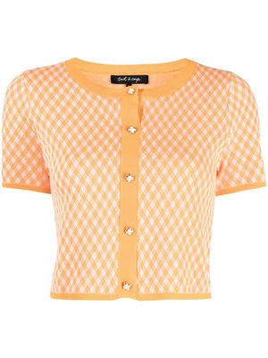 tout a coup short sleeve knitted cardigan - Orange