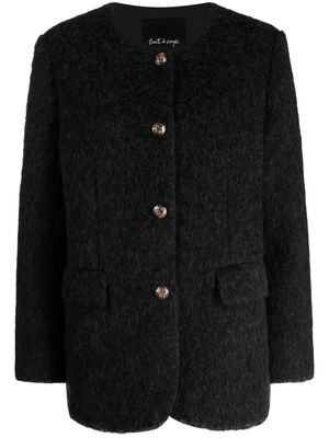 tout a coup single-breasted tweed jacket - Grey