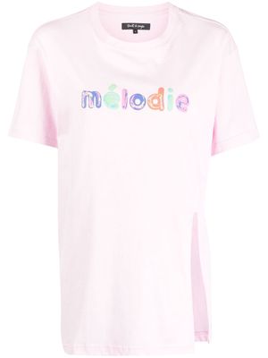 tout a coup slogan-print cotton T-shirt - Pink