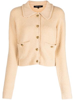 tout a coup spread-collar button-up cardigan - Brown