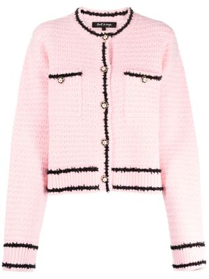 tout a coup striped buttoned cardigan - Pink