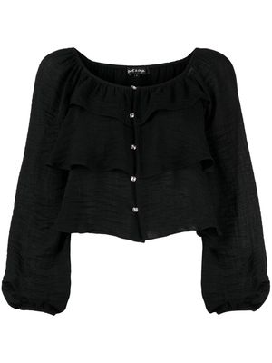 tout a coup textured tiered top - Black